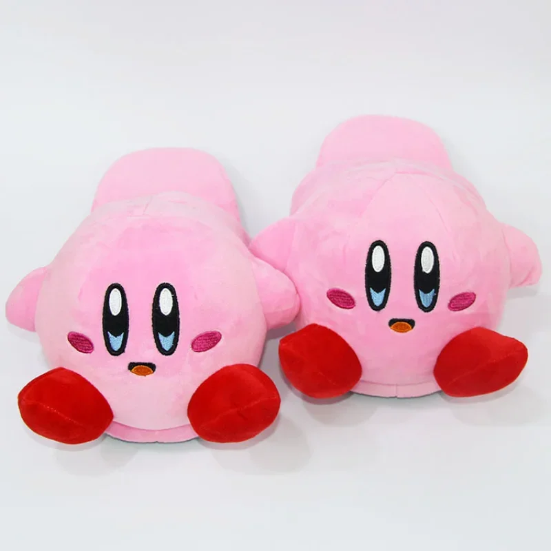 Kirby Cute Anime Plush Slippers Women Fashion Winter Warm Cotton Shoes Cartoon Couple HomeIndoor Soft Sole Flip Flops Slipper