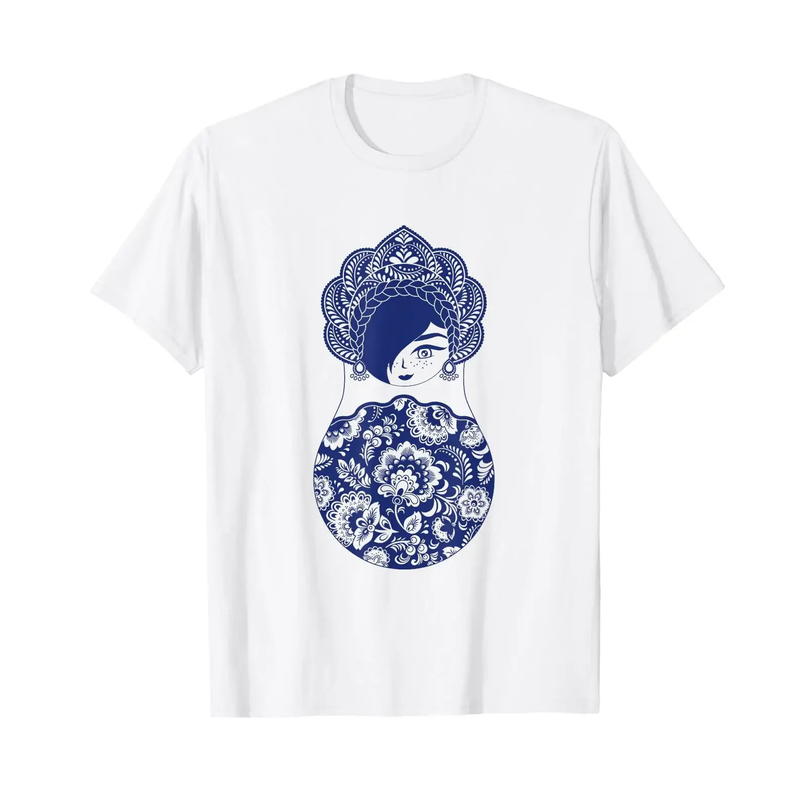 Russian Matryoshka Katharina Coconut Snik Floral Pattern Bohemian T Shirt vintage Washed Comfortable Top For Everyday Wear
