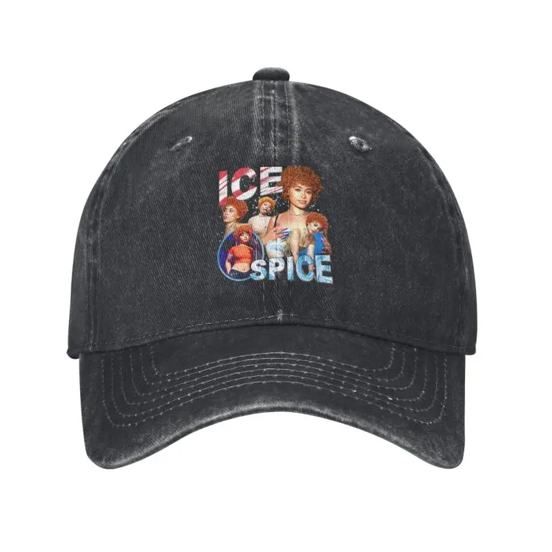 Custom Fashion Cotton Ice Spice Collage Hiphop Music Rap Baseball Cap for Women Men Breathable Dad Hat Sun Protection