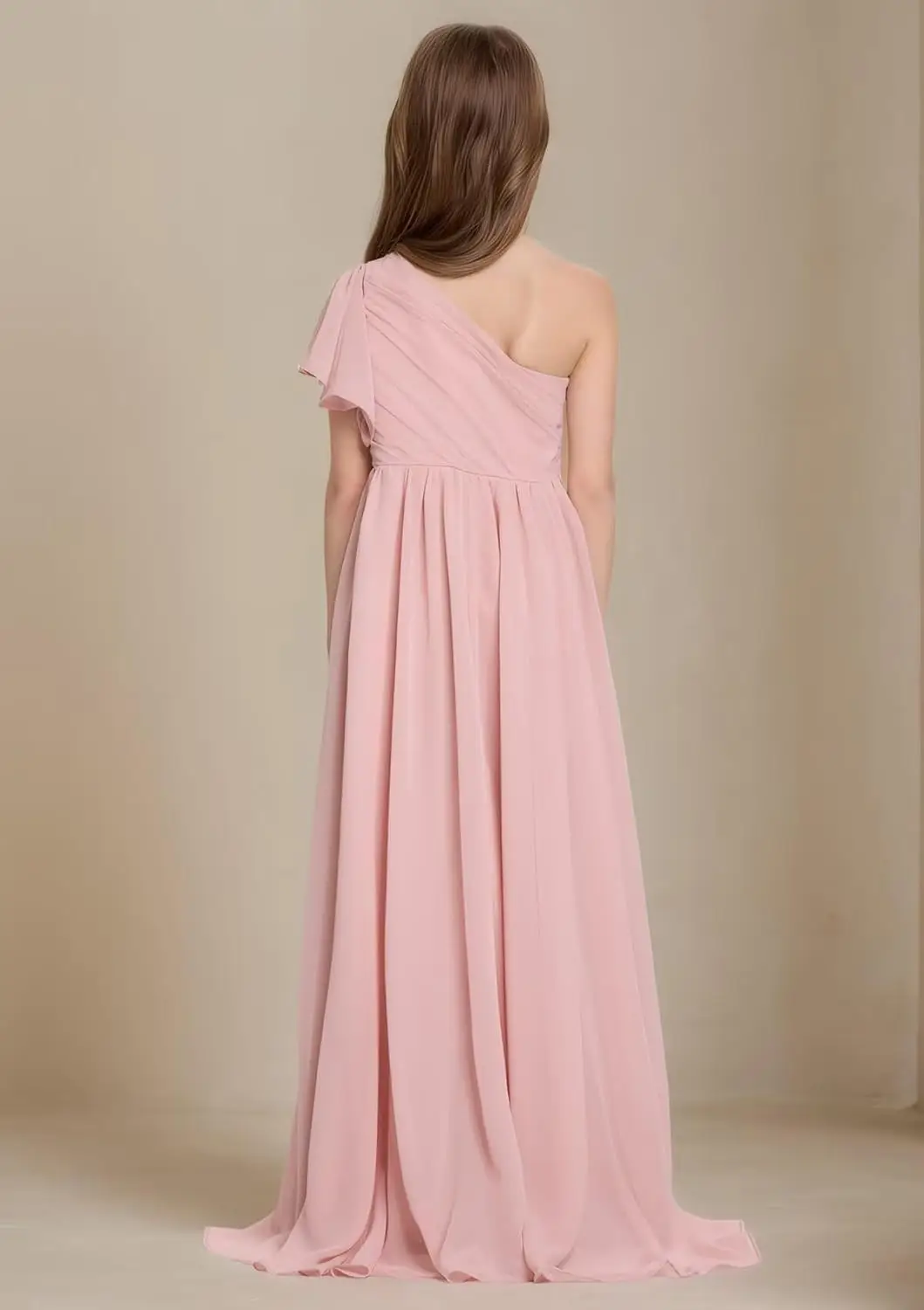 فستان وصيفة العروس للفتيات الصغيرات بكتف واحد فساتين فتاة الزهور للأطفال غير متماثلة لحفلات الزفاف وحفلات التخرج فساتين للفتيات