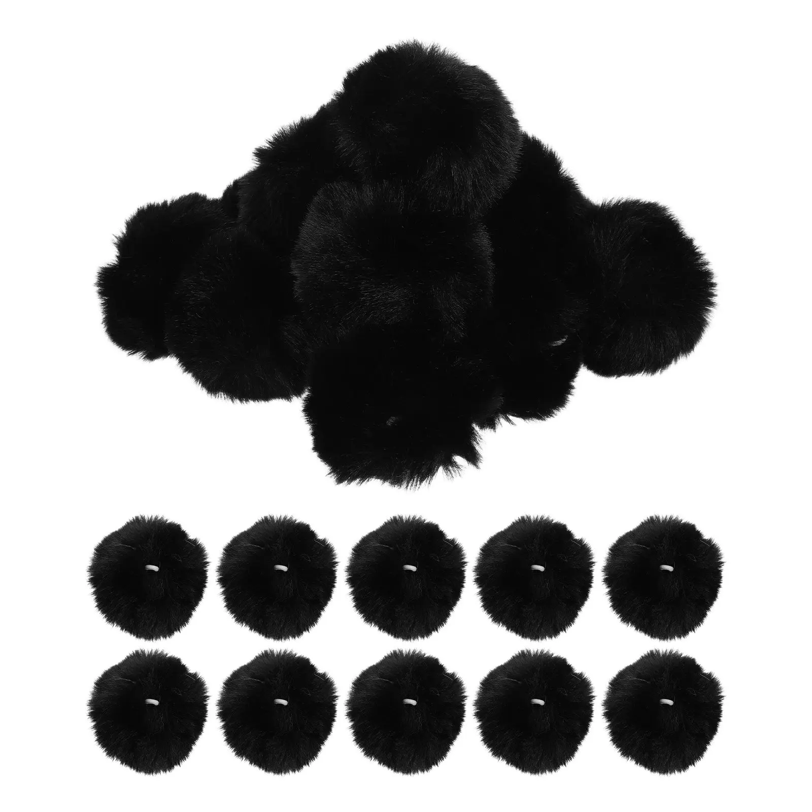 20Pcs Faux Pom Pom Ball Attachments Elastic Loop for Hats Scarves Keychains Knit Beanie DIY Craft Decorations Knit Hat Pompoms
