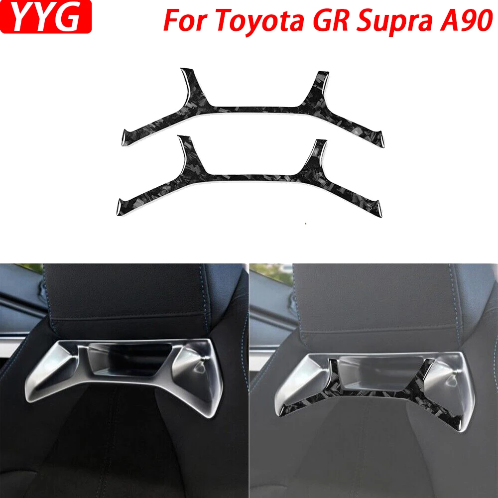 For Toyota GR Supra A90 2020-2023 Forged Carbon Fiber Seat Headrest Panel Decorative Cover Car Interior Accessories Sticker