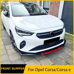 For Opel Corsa/Corsa e Carbon Black High Quality Car Front Bumper Splitter Lip Diffuser Body Kit Spoiler Guard 2019-23 Accessory