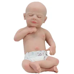 New 18 inch Painted / unpainted rebirth doll kit full solid silicone closed eyes / open eyes reborn kit accessories