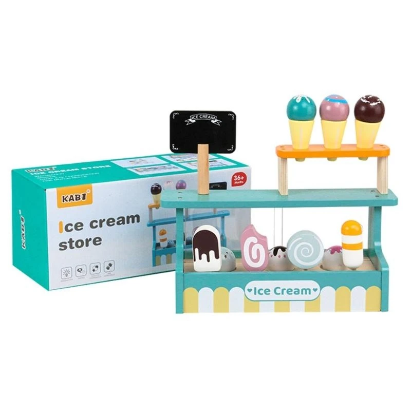 مجموعة ألعاب عربة الآيس كريم شاحنة عربة الآيس كريم مع ملحقات الآيس كريم مجموعة لعب التظاهر للأطفال الصغار هدية للأولاد والبنات 2 #2