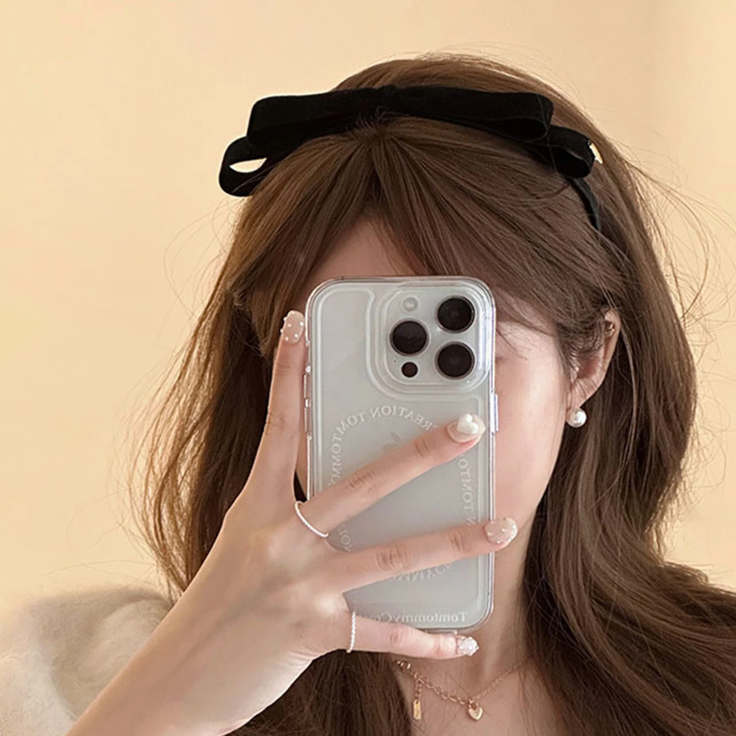 Fashion Women Basic Black Velvet Hairband For Girls Vintage Bow Headbands Stretch Hair Hoops Simple Plain Style Easy For Wearing