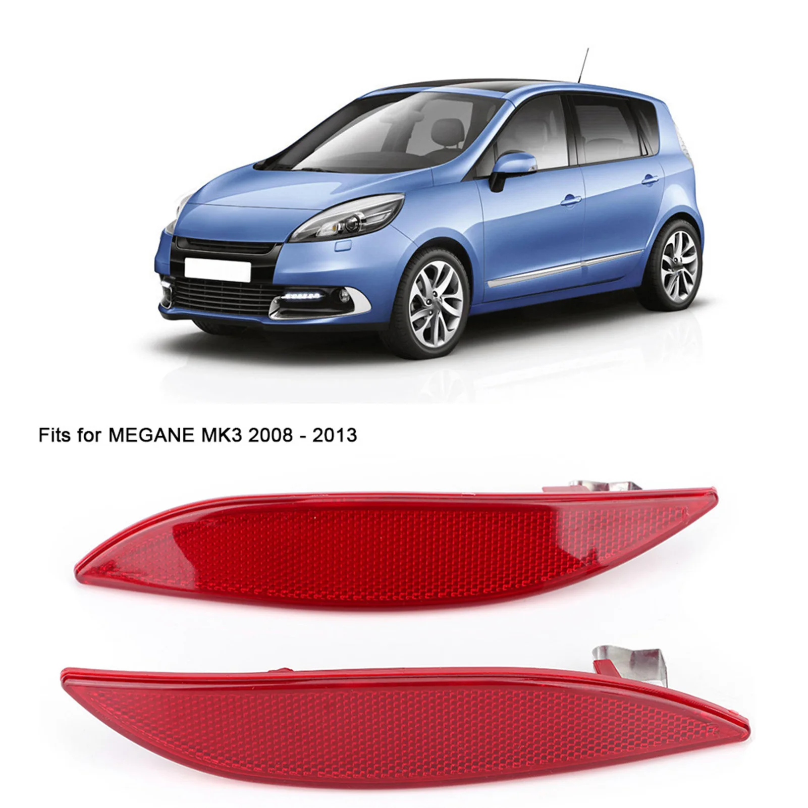 

Отражатель заднего бампера Отражающие полосы заднего бампера Левый и правый усилитель 265600004R Подходит для MK3 2008-2013 Автомобильная сигнальная лампа