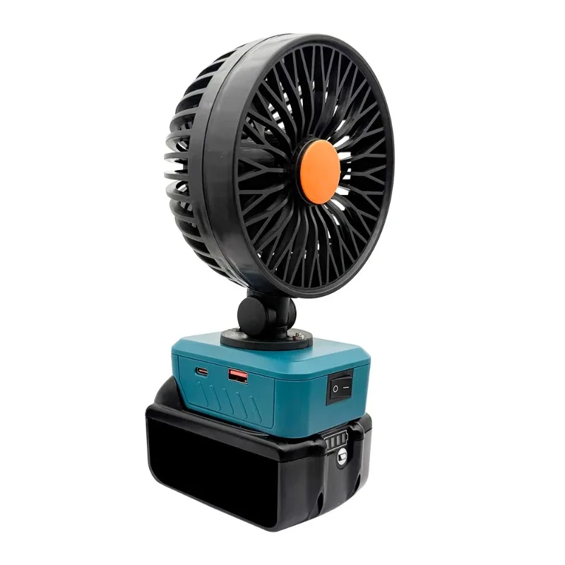 Portable Outdoor Fan Foldable Desk Fan Compatible with For Makita 18V Lithium Batteries with USB and Type-C Port for Camping Use