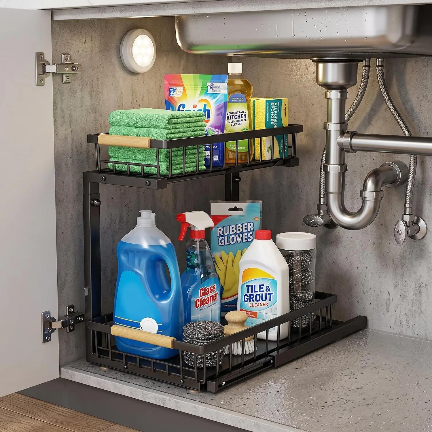 2-Tier Under-Sink Pull-Out Organizer product image from Easewell
