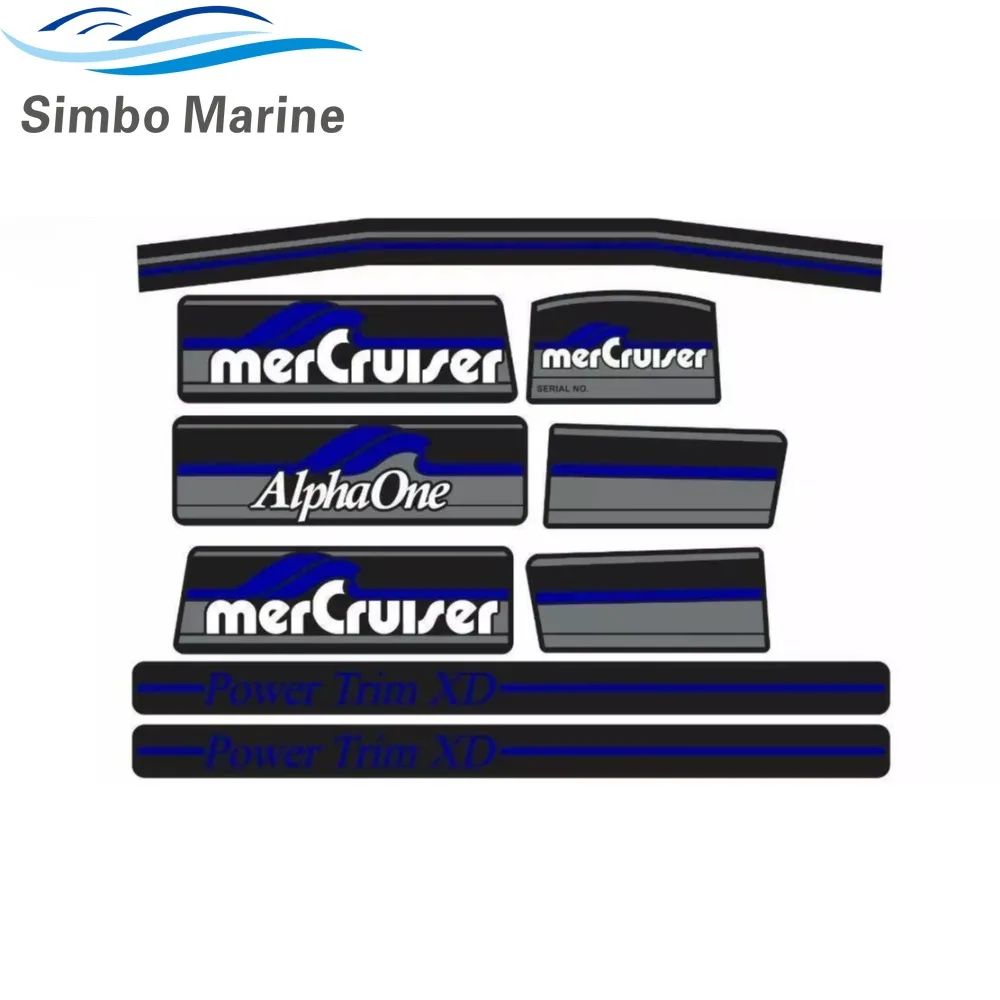

Blue Decals Sticker MerCruiser Alpha One Gen 1 Out Stern Drive Blue Rams 37-13682A90 13682A90