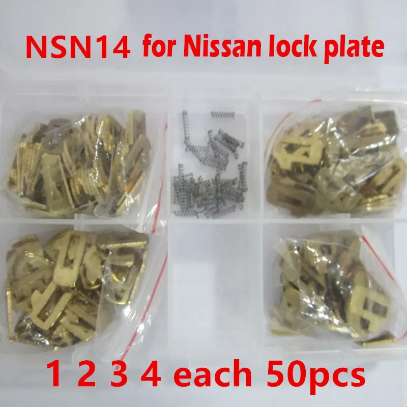 

200Pcs/lot NSN14 Car Lock Repair Accessories Car Lock Reed Lock Plate For nisssan 1 2 3 4 types each 50pcs