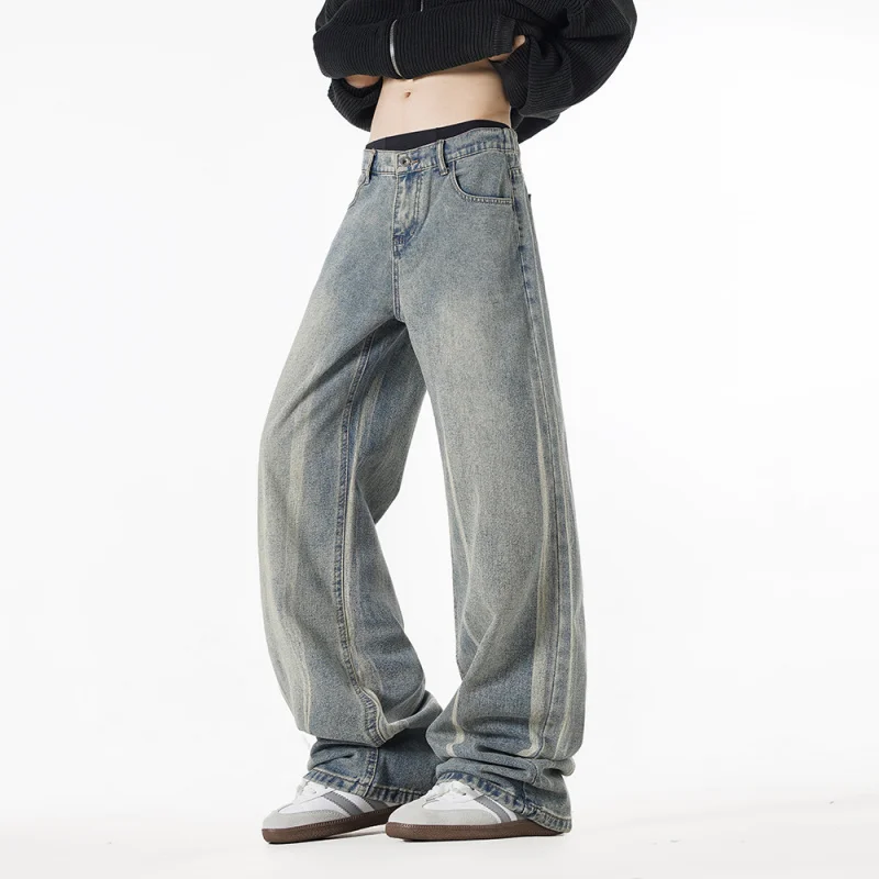 جينز GIOIOMens، جينز رجالي غير رسمي فضفاض ومستقيم جديد للفصول الأربعة، ملابس رجالية