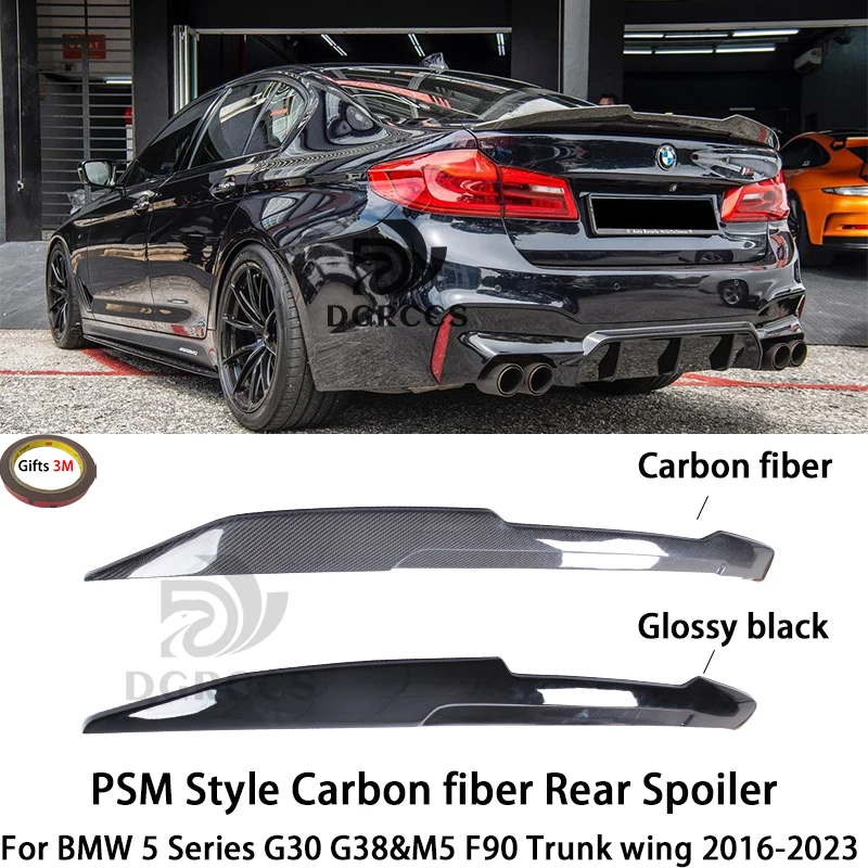 

For BMW 5 Series G30 G38&M5 F90 PSM Style Carbon fiber Rear Spoiler Trunk wing 2016-2023 Carbon fiber Glossy black