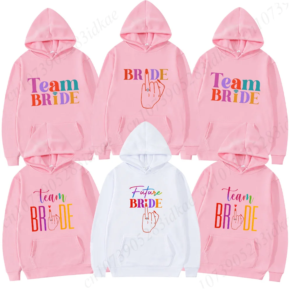 

Толстовки для французских девочек: пуловер с принтом «Будущая невеста и команда невесты», толстовки с длинными рукавами для девичника, одинарный прощание