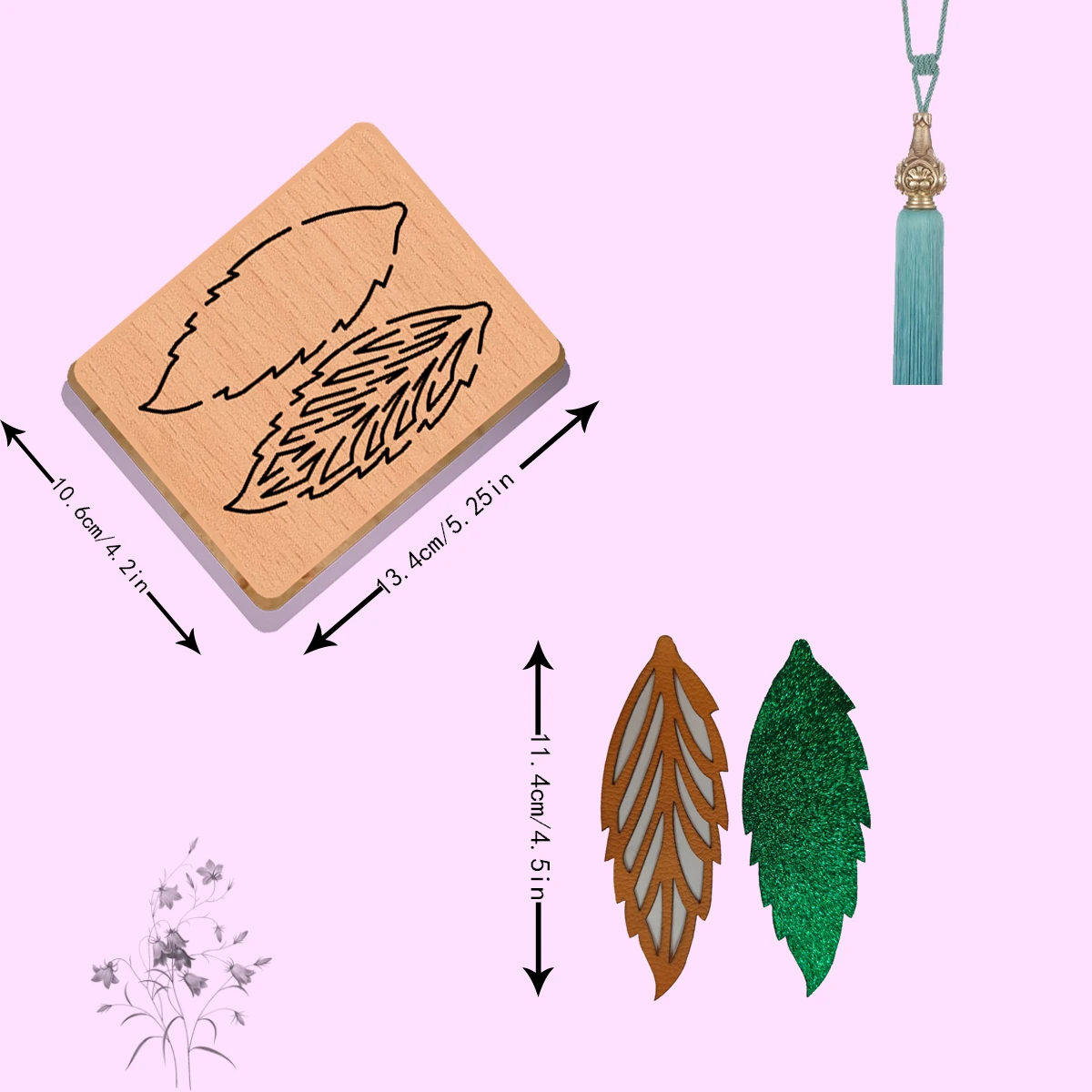 1 piece wooden cutting die with multiple styles of leaf earrings is suitable for most machines