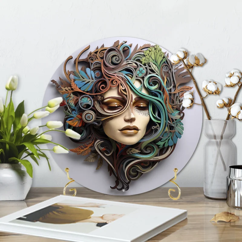 

Aluminum Metal Sign A Colorful Head With Face For Relief Vision Three-dimensional Effect Wall Decoration Home Decor Wall