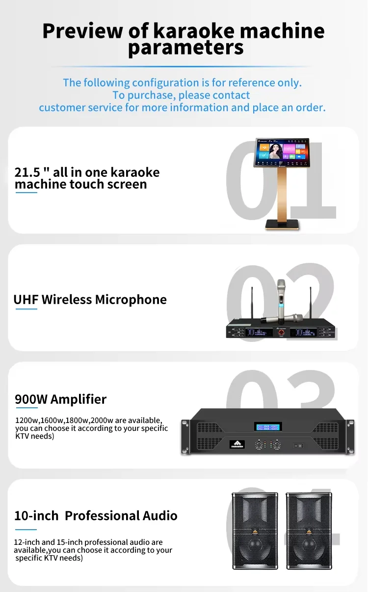 

InAndOn 21.5" 8TB Karaoke Machine System KTV Professional Karaoke Player High-power Amplifiers&Speakers Karaoke System Set