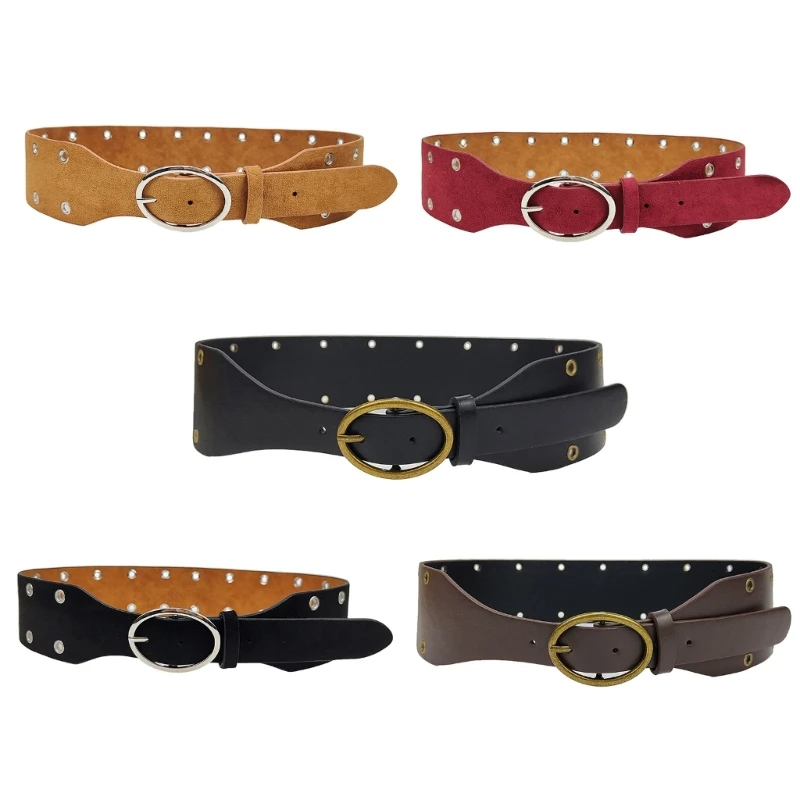 

Women Decorative Belt Popular PU Corset Belt Western Rivet Studded Waistband Drop shipping