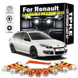 TPKE 18Pcs LED Interior Map Dome Light Kit For Renault Laguna III 3 MK3 2008-2013 2014 2015 Vehicle Indoor Car Led Lamps Canbus