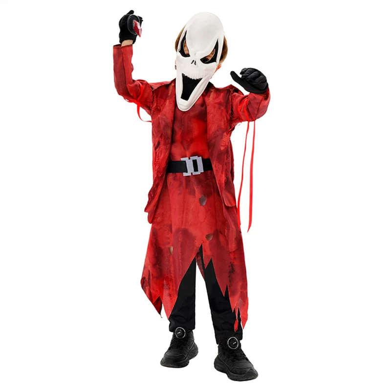 

Game Dead Cosplay Unisex Boy Red Devil Grim Reaper Outfit Costume Boys The Ghost Face Halloween Costume