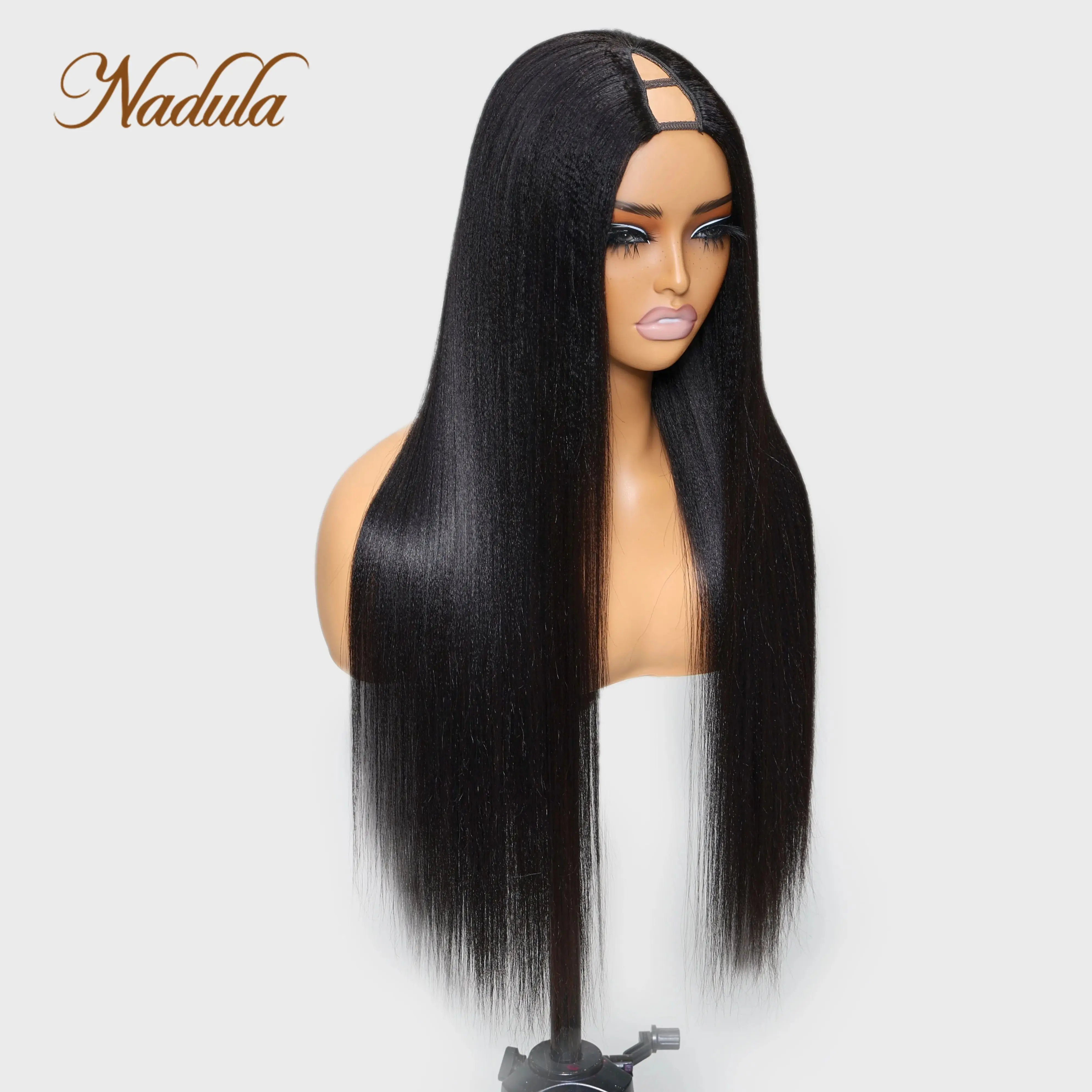 Nadula Hair V Part Wig Human Hair Wigs Affordable Yaki Straight Human Hair Wigs Super Natural V Part 0 Skill Needed Wig