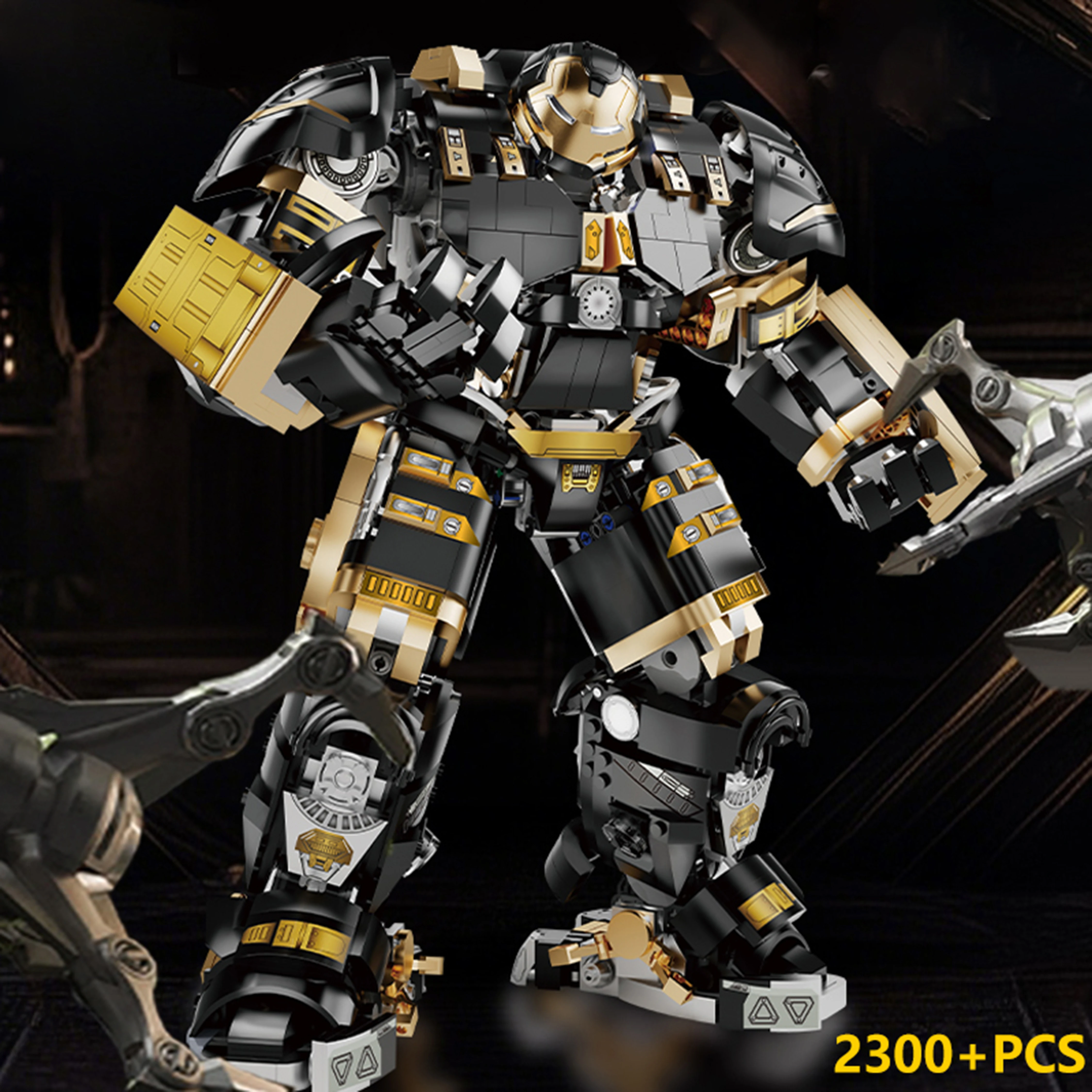 

2300 + шт., черный, золотой цвет, версия 10537 Mecha Robot Armor, строительный блок, сборная модель, комплект для взрослых и коллекционеров, подарочный набор
