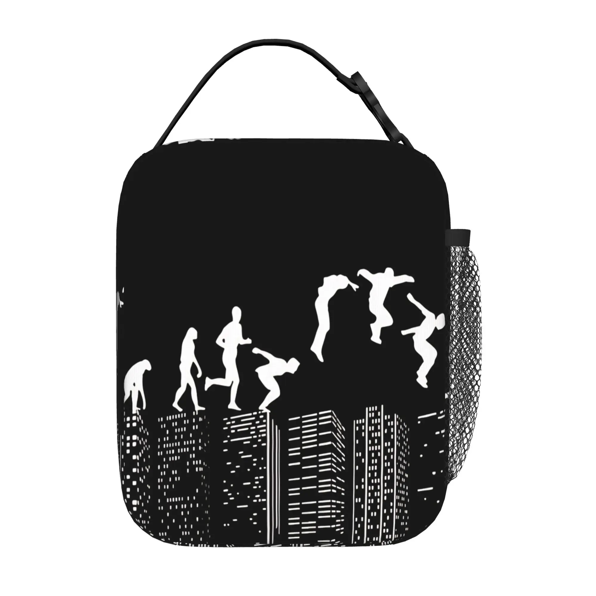 Parkour Snack Bag Freerunner Freerunning Urban Skyline Art For Traceur Large Capacity High Street Multi-Function Solid Lunch Bag