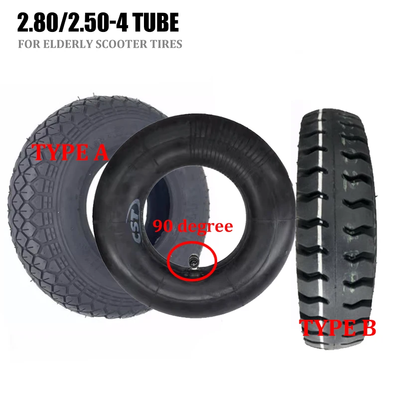 9 Inch Tire 2.80/2.50-4 Tyre Inner Tube and Outer  for Gas Electric Scooter ATV Elderly Mobility   Parts