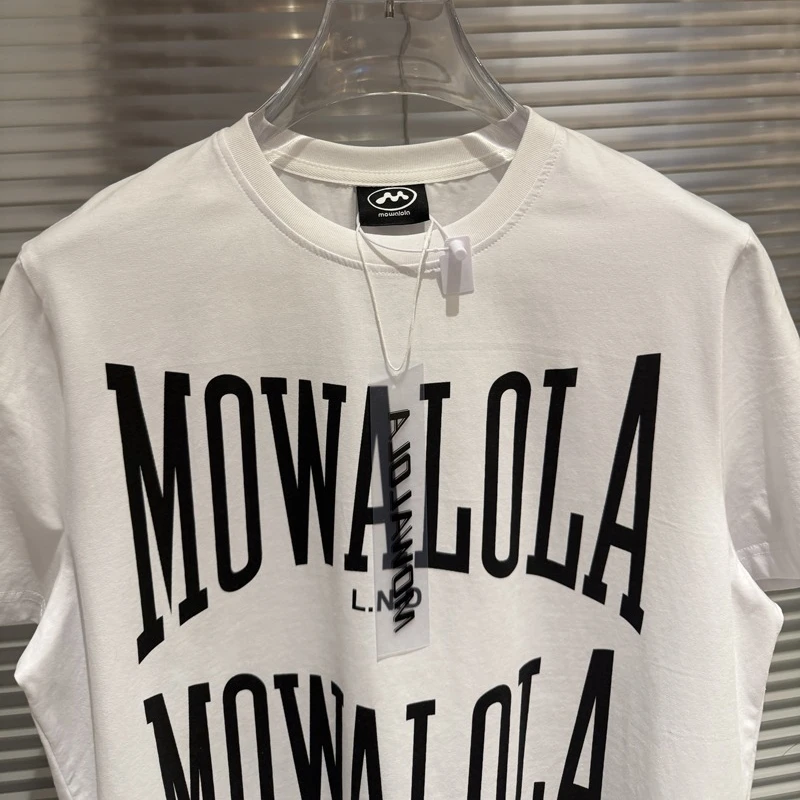 

Белая футболка Mowalola высокого качества в стиле хип-хоп с буквенным принтом и коротким рукавом для мужчин и женщин