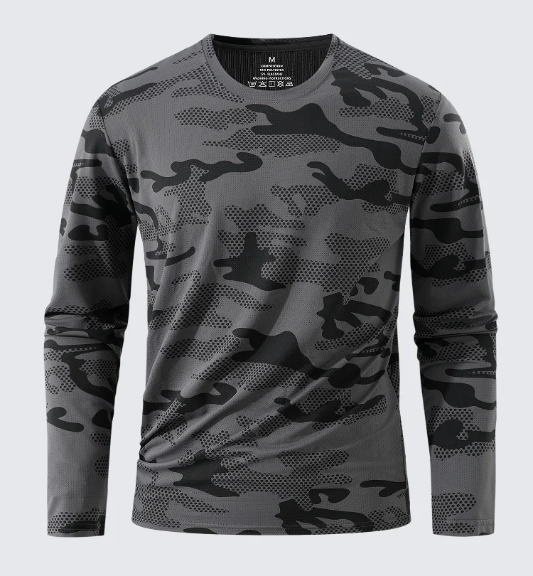 Camouflage T-shirts for Men Fashion Long Sleeve T-shirts Quick Dry Men's Clothing Camo Tops Tees Autumn Outdoor Sports Tshirts view 4
