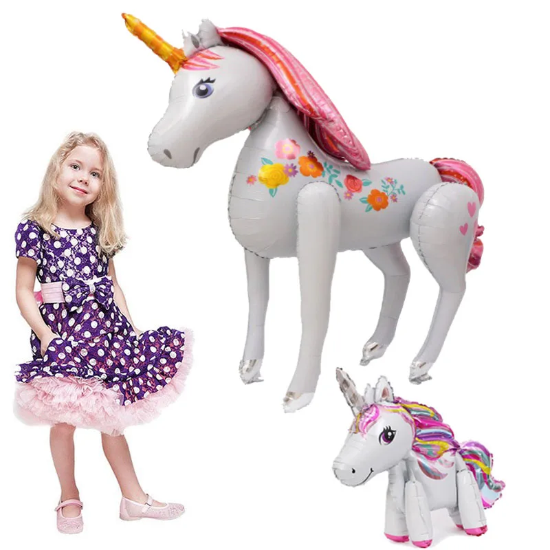 

3D Large Unicorn Balloon Cute Cartoon Animal Balloons for Girls Gift Children's Birthday Ballon Theme Party Decor Wedding Decor