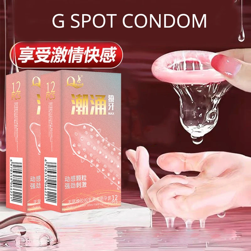 G Spot Condom sex toys for men delay ejaculation Big Dots dotted penis sleeve Natural latex Pleasure Condom for adults 18+ game