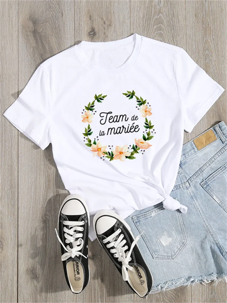 

Team Bride Bachelorette Wedding Party Woment-Shirts Fashion Clothing Short Sleeve Clothes Summer Female Tops Tee Graphic Tshirt