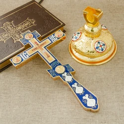 HTISOK Orthodox Church Cross Supplies Decoration Religious Hanging Cross To Blessing Gold Planting With Stand Orthodox Cross