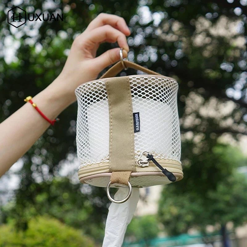 Outdoor Camping Tissue Case Roll Paper Storage Bag With Hook Portable Tissue Holder Tent Hanging Napkin Holder Camping Supplies