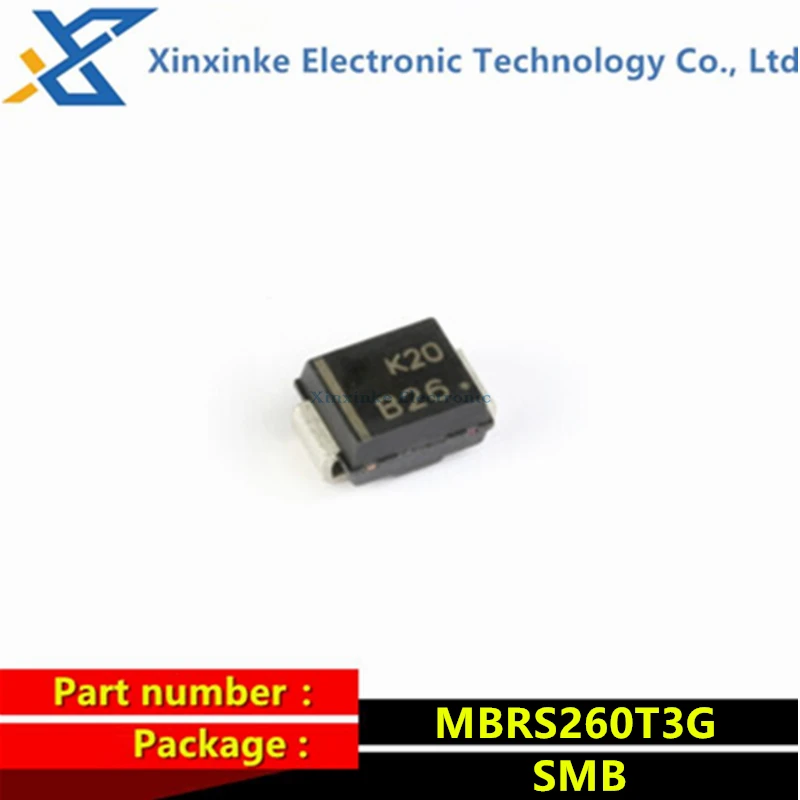 50PCS SMB 1A 20V 30V 40V 2A 60V MBRS120T3G MBRS130T3G MBRS140T3G MBRS260T3G Marking：B12 B13 B14 B26 Schottky Diode