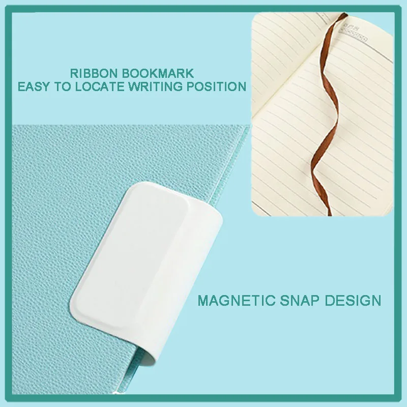 1 Pcs A5 Free Design Custom Logo Color Printing Notebook PU Cover Simple and Generous Solid Color Magnetic Buckle Notebook Diary