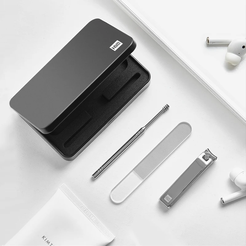 Набор Xiaomi Youpin Huohou 4 в 1, набор машин для стрижки ногтей с защитой от брызг, пилочка для ногтей с коробкой для хранения, высокое качество