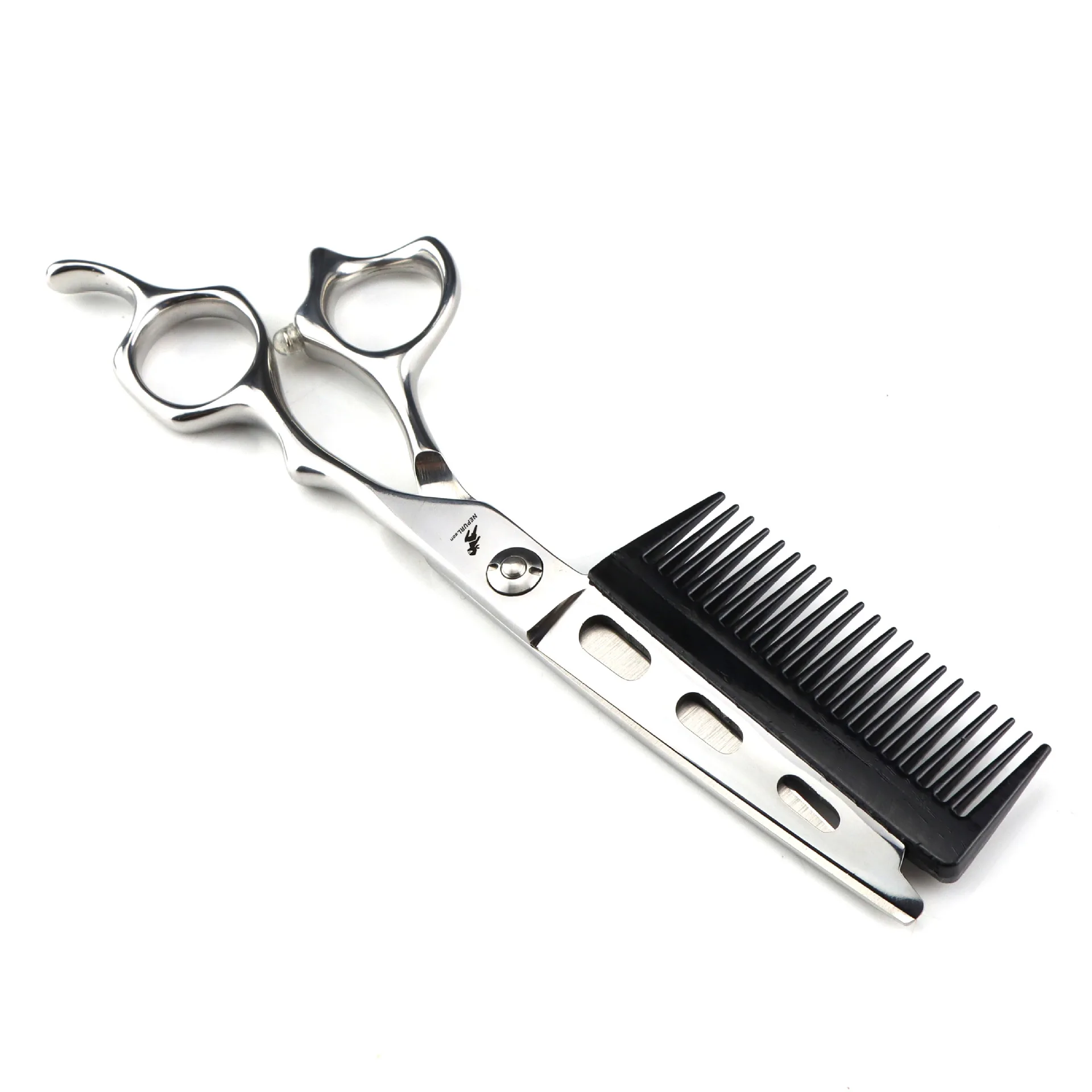6.0-inch hairdressing scissors with comb - unique hairdressing scissors. Hairdressing scissors for flat-cutting bangs.