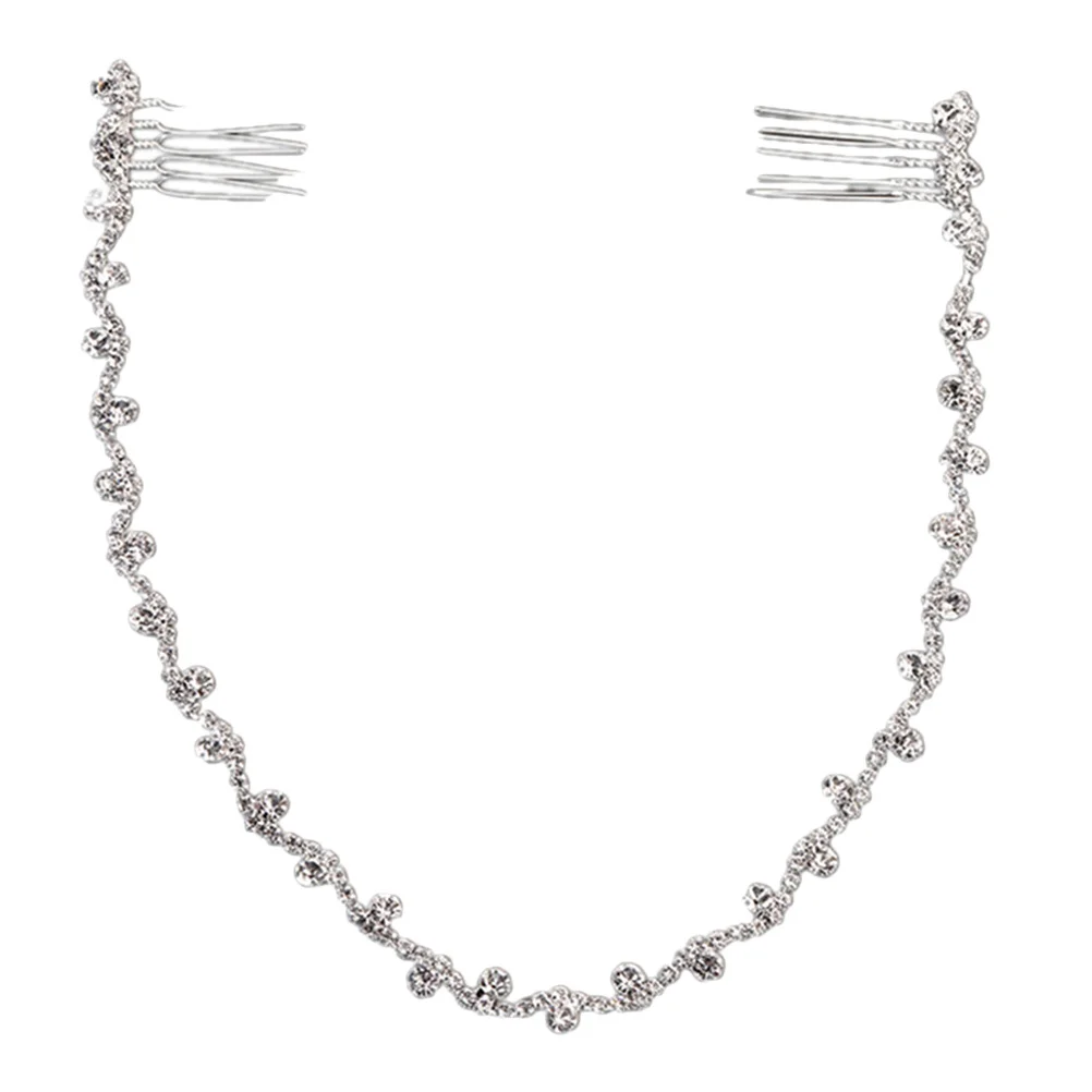 

Bridal Hair Comb Headband Rhinestone Wedding Bride Chain Decor Jewelry Elegant Accessory for Special Occasions