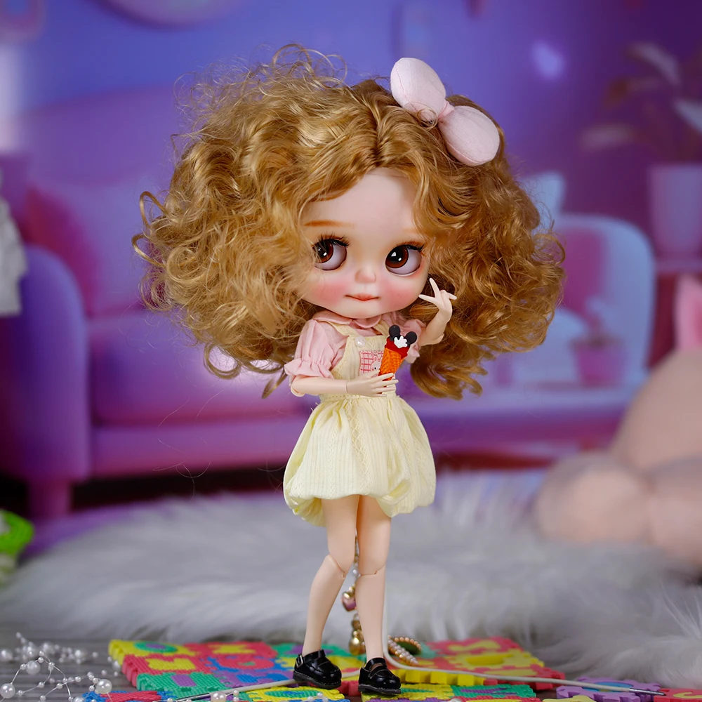ICY DBS Blyth 1/6 دمية مرسومة باليد كعكة الطفل مو الفم طويل رمش النوم العين دمية مجموعة SD #4