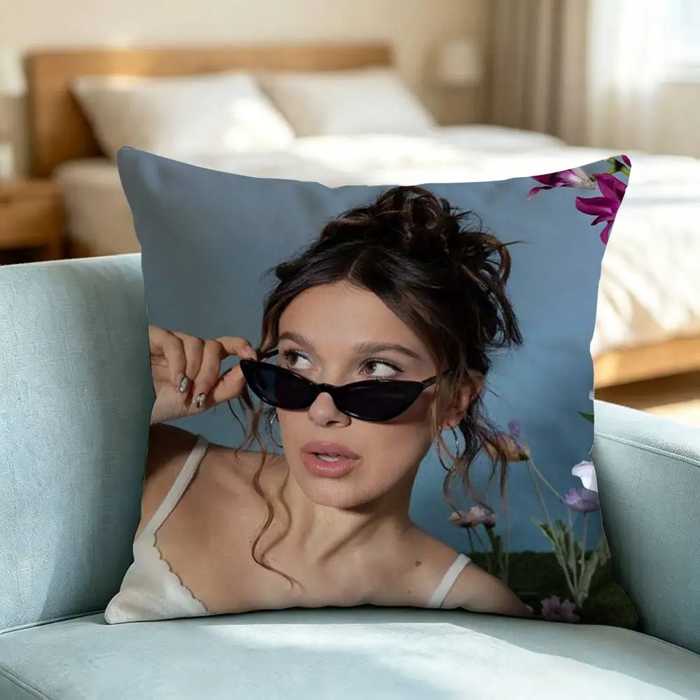 Millie B-Bobby B-Brown  Pillow Case Square Double-Sided Sofa Cushion Cover Bedroom Bedside Pillow Gift