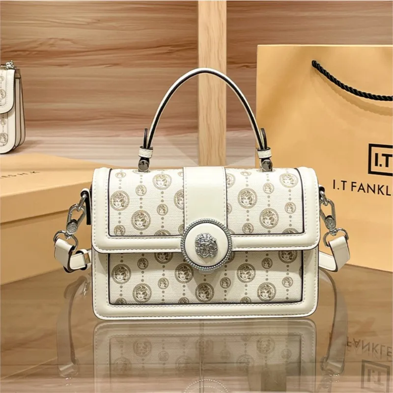 

Brand women's handbag 2025 new model, high-end texture, niche designer light luxury single-shoulder crossbody bag, retro square