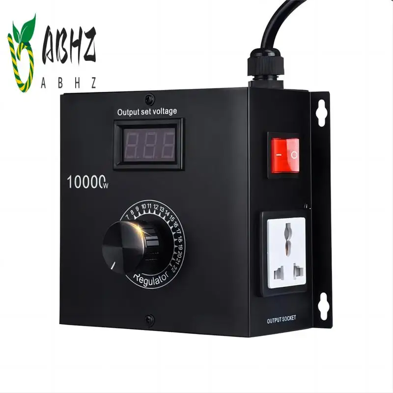 

ABHZ-10000W Регулятор переменной скорости переменного тока 120 В-220 В 15 А, регулятор скорости вентилятора, регулятор скорости двигателя для электродвигателя, вилка европейского стандарта
