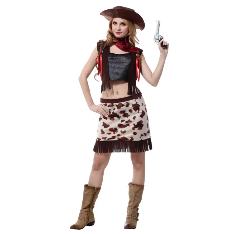 Traje de cowboy para homens e mulheres Halloween Cosplay Purim Costumes