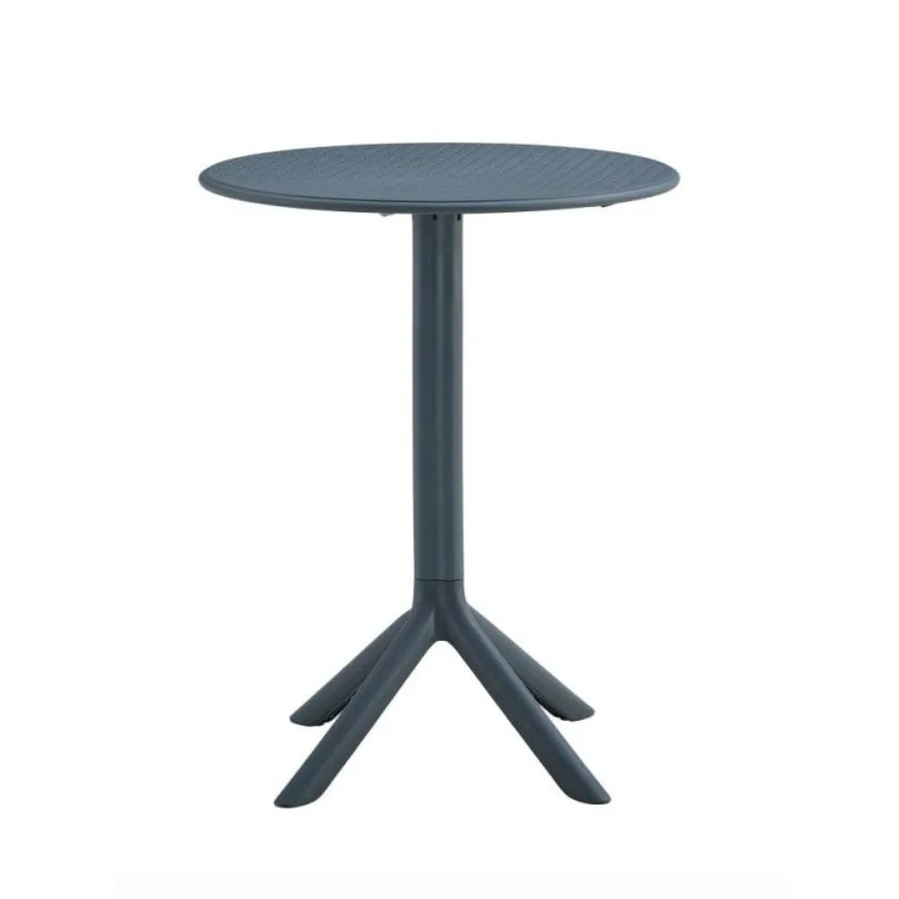 طقم بيسترو بلاستيك المحيط مكون من 3 قطع من الفحم المعاد تدويره GRS كراسي فناء ممتازة قابلة للتكديس طاولة صديقة للبيئة في الهواء الطلق وحديقة المقهى