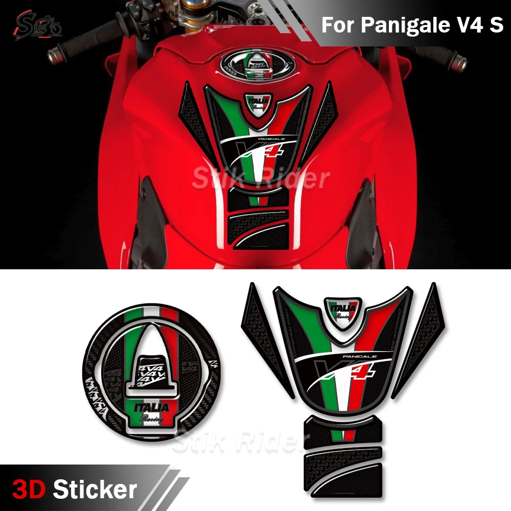 

V4S 2025 Motorcycle Tank Side 3D Sticker FOR Ducati Panigale V4 S Fuel Pad Fishbone Applique Moto Protection Board Kit