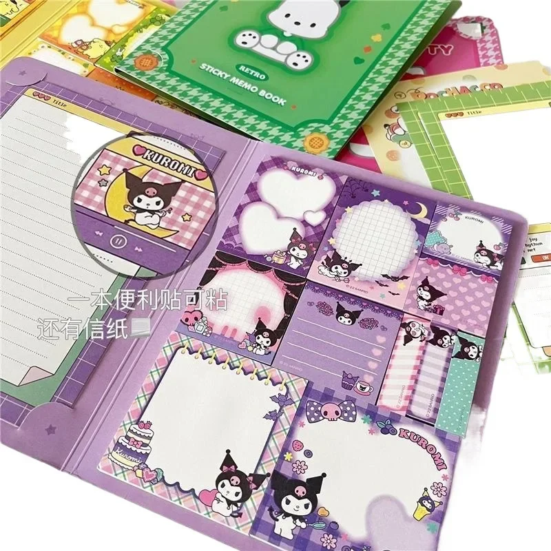 Sanrio Hello Kitty Paste Sticky Note Kawaii Cartoon My Melody Cinnamoroll Cute Kuromi Notebook Student School Office Stationery