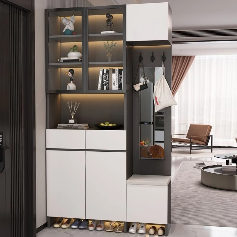 Solid wood entrance cabinet, door partition cabinet, living room screen shoe cabinet integrated storage cabinet