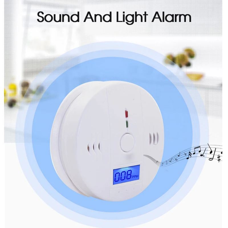 LCD CO Sensor Work Alone Built In 85dB Siren Sound Independent Carbon Monoxide Poisoning Warning Alarm Detector